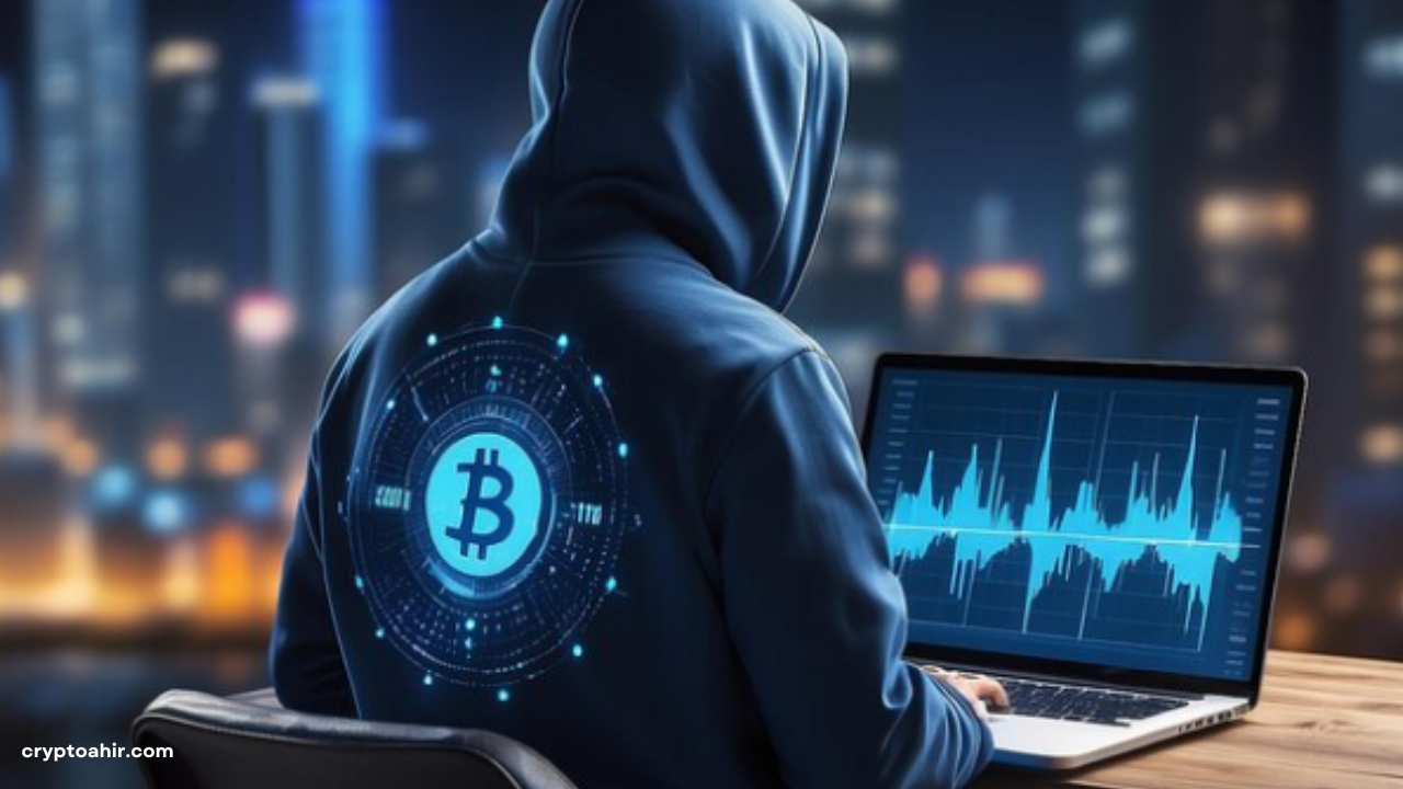 Crypto hacker in a hoodie